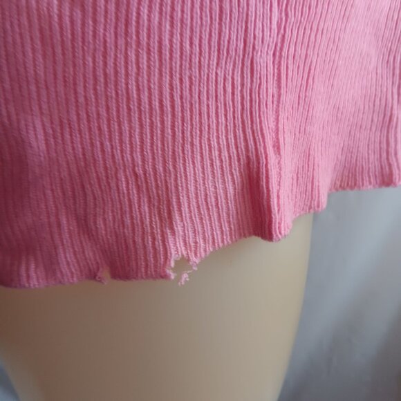 Vintage 70's Top Large Pink Embroidered Balloon Village Scene Boho Disco Hippy - Picture 5 of 8